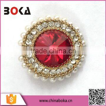 Red Rhinestone Diamond Button