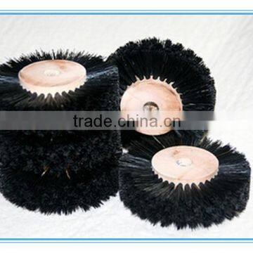 Black bristle brush with wood core