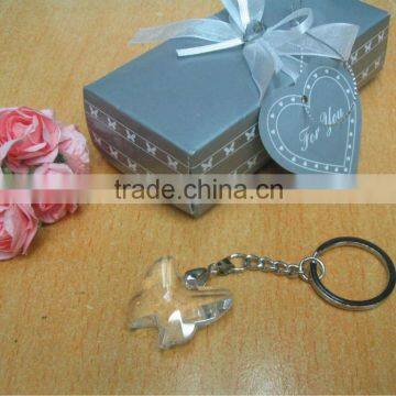 2013 Newest birthday party favors gifts Crystal Craft Chrome Key Chain with Crystal butterfly