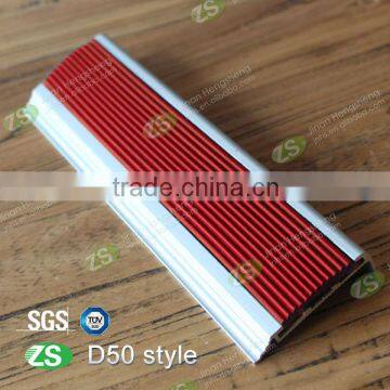 New design safety anti-slip aluminum stair nosing with rubber strip