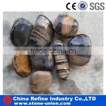 Stripped color polished pebbles from Chinese factory