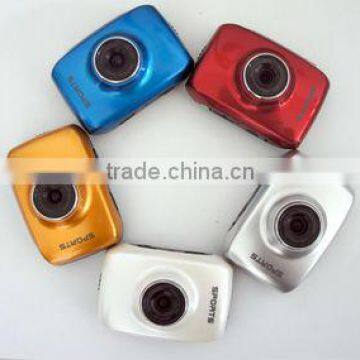 waterproof mini sport digital video camera 2.0 inch TFT display 1.3 MP CMOS build in battery support SD card USB 2.0