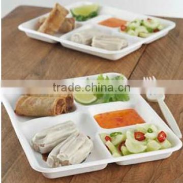 Disposable Biodegradable 5-compartment Ovenable Paper Food Tray