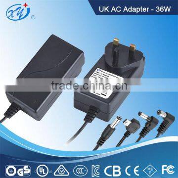 Plug in UK switching power supplies with UL cUL CE GS BS SAA C-Tick PSE KC