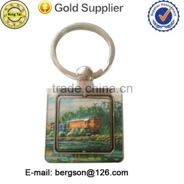 Customized double sided design metal Printed key chain