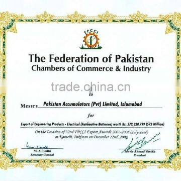 Best Export Performance Certificate (2007-2008)