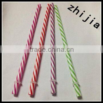 Double Colour Plastic Striped Drinking Straw photo-3