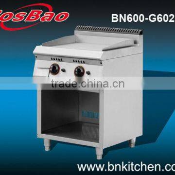 Stainless steel gas grill griddle with cabinet