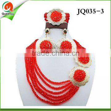 2016 fashion jewelry design colorful beaded coral Jewelry Set JQ035