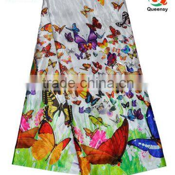 2015 new design floral printed satin fabric, wholesale price beautiful silk satin fabric S033