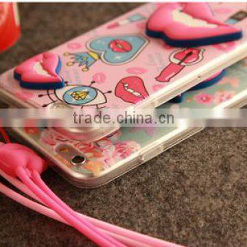 3D Soft Mouth Lip Fahion Printing Case for Iphone 6 Hot Selling 2015