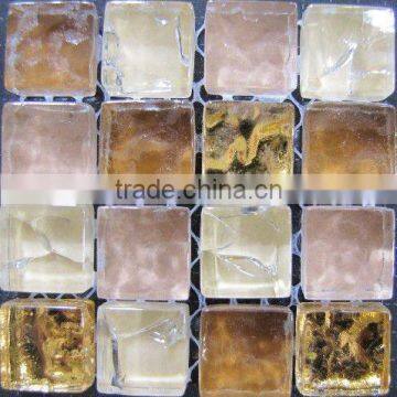 new design square iridescent glass wall decore for hotel (YX-SD005)