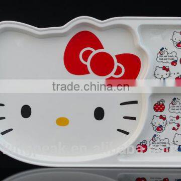 2016 New Product Melamine Kids Divided Dinner Plates/ 3 compartment kids dinner plate and tray /kids melamine serving tray