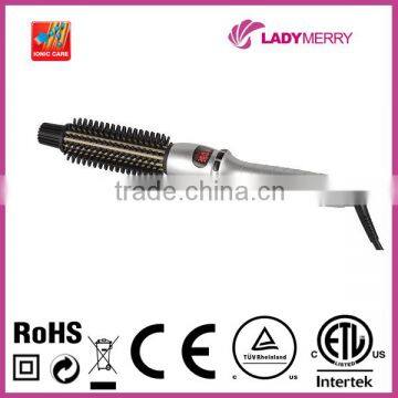 Classic 430F/220C Soft Grip Tourmaline Ceramic Tapered Curling Brush Straightener with CE ROHS CTUVUS certification