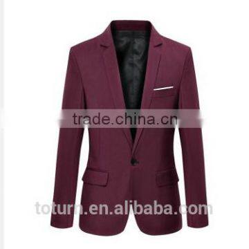 2016 wholesale good quality clasic fashion stylish formal custom slim fit claret khaki blue black leisure business men blazer