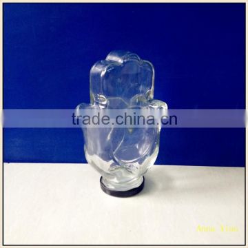 hand shape glass color candy jars