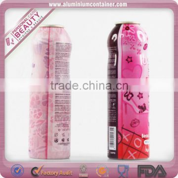 Aluminum Aerosol Spray Can for cosmetic lotion cream