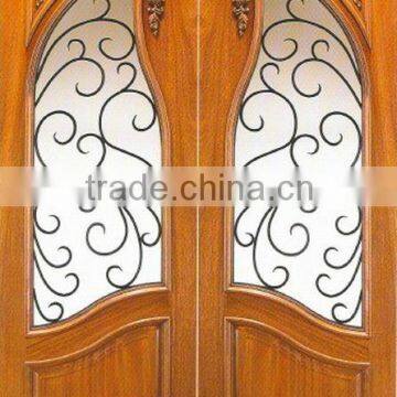 Wooden Glass Double Door Designs For House DJ-S9986MW