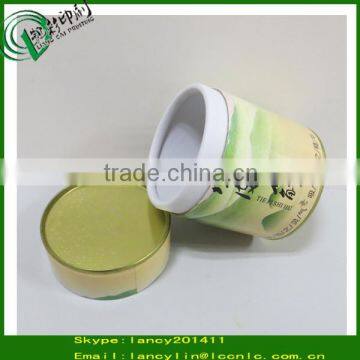 paper box with metal lid and bottom for tea bag paper packaging tube