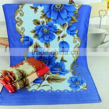 China Supply Custom Print Towels Bath Flowers 100% Cotton photo-2