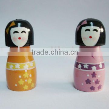 Wooden japanese toy doll