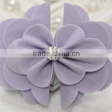 Newest Handmade Suede Flowers,Fabric Flower For Hair Dress Decoration