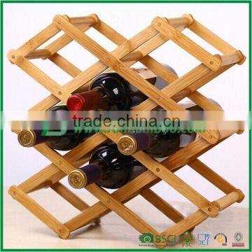 Fuboo foldable bamboo wine rack ,bottle holder                        
                                                                                Supplier's Choice