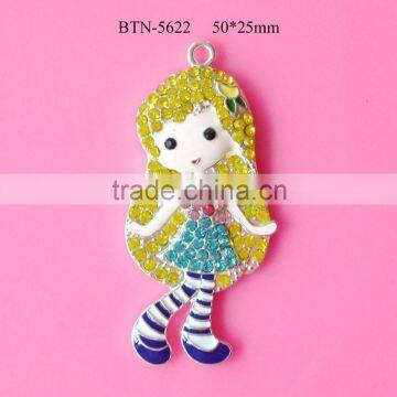 2015 Hot selling factory price new style 50*25mm rhinestone button beautiful with pendent decorations in stock (btn-5622)