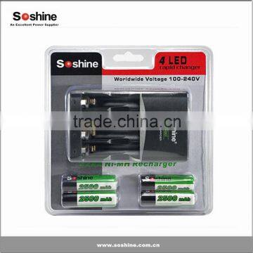 Soshine 1-4 Pcs AAA/AAA Intelligent Battery Charger With Delta V Portable SC-U1universal Ni-mh Charger Aaa aa Battery Charger