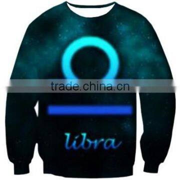 High quality custom elegant sweatshirt accept custom your own logo with dye sublimation