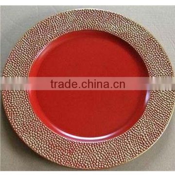 Fashion plastic red wedding plates