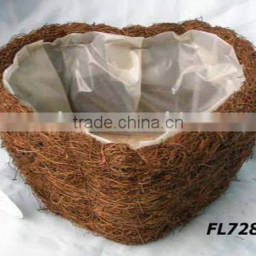 Heart Shape Garden Rattan Basket