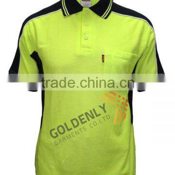 OEM T/C men's saftety polo shirt made by own garment facotry