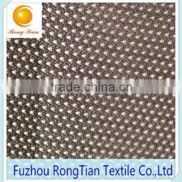 2015 Wholesale Polyester Warp Knitted Shinny Small Hole Mesh Fabric for Bags Lining photo-3
