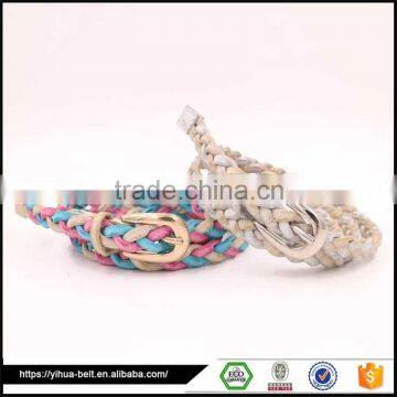 colorful stretch braided fabric belt for women for girl