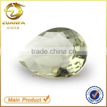 machine cut pear shape smoky glass stone crystal glass gemstone