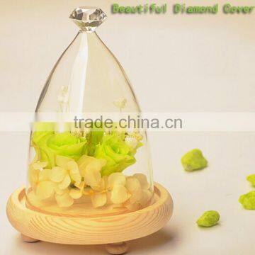 Glass Decoration Cover With Wood Seat, New Wedding Glass Decoration photo-2