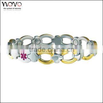 2015 hot sale unique jewelry customized stainless steel diabetes bracelet
