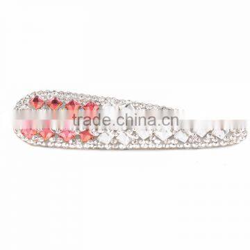 Two color rhinestone clip accessories base on glue,Hot fix headwear decoratiom