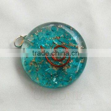 Blue Orgone Disc Pendant | Disc Pendant | Blue Orgonite Pendant | Orgonite Pendant | Orgone Pendant | Orgone Energy Pendant