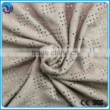 Synthetic Suede Fabric Polyester Spandex Small Holes Punch Design