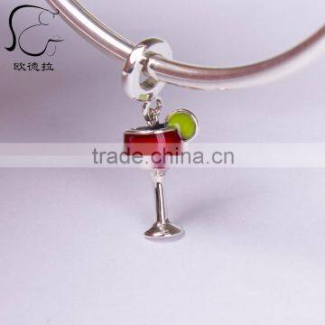 wholesale 925 sterling silver wine cup handmade custom charms