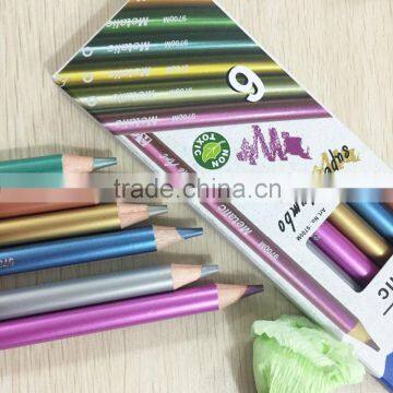 7" Jumbo Size Round Shape Soft Wood High Quality 5.0mm Metallic Colored Pencil photo-3