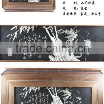 Silver Haze/Silver Carved Stone Huazhu Map / Handmade Decorative Wall Paintings photo-2
