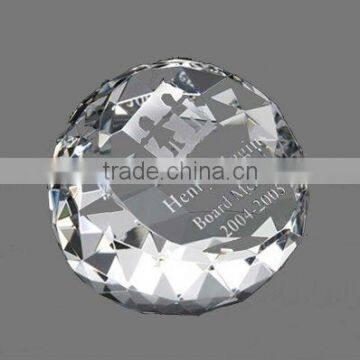 High quality round crystal paperweight for office decoration