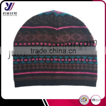 2016 Fashionable jacquard wool felt knitted hats wholesale designer hats wholesale china (can be customized)