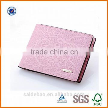 2016 popular top layer customized the embroidery printing pu/genuine leather woman wallet/purse/hand bag