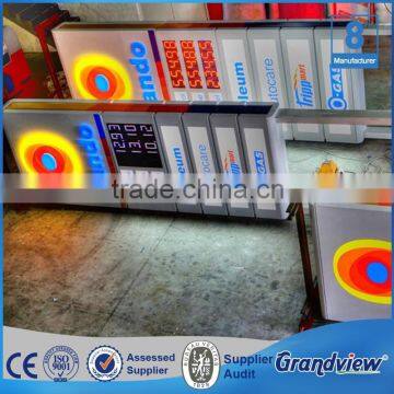 Aluminum frame illuminated logo sign for gas station/petrol station price led sign board