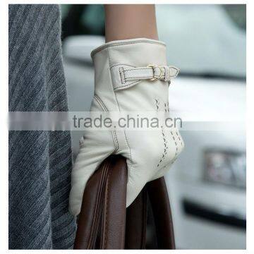 best selling high quality design white leather gloves