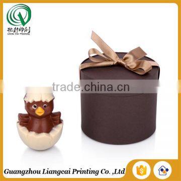 Mini matt top-quality recycled wedding candy box round candy box with ribbon